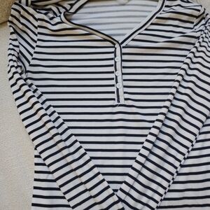 Urban Planet Black and White Striped Long Sleeve Tee